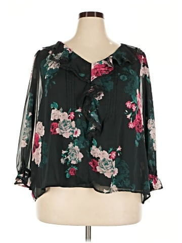 LC Lauren Conrad 3/4 Sleeve Blouse (view 1)