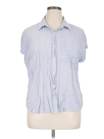 Cosmic Blue Love Short Sleeve Blouse (view 1)