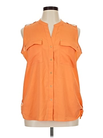Calvin Klein Sleeveless Button-Down Shirt (view 1)