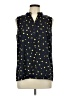 Maison Jules 100% Polyester Stars Blue Sleeveless Blouse Size L - photo 1