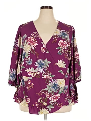 City Chic 3/4 Sleeve Blouse (view 1)