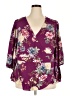 City Chic Floral Purple 3/4 Sleeve Blouse Size 20 Plus (L) - photo 1