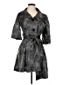 MICHAEL Michael Kors 100% Polyester Black Gray Trenchcoat Size 10 - photo 1