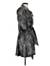 MICHAEL Michael Kors 100% Polyester Black Gray Trenchcoat Size 10 - photo 4