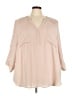 Torrid 100% Polyester Tan 3/4 Sleeve Blouse Size 4X Plus (4) - photo 1