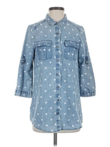 Black Rainn 3/4 Sleeve Button-Down Shirt (view 1)
