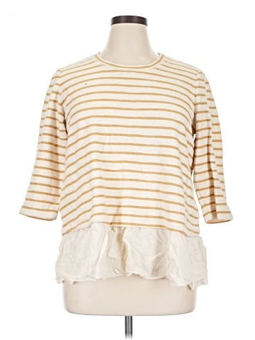LOGO by Lori Goldstein 3/4 Sleeve Top (view 1)