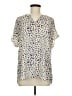 CAbi 100% Polyester Animal Print Ivory Short Sleeve Blouse Size M - photo 1