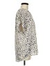CAbi 100% Polyester Animal Print Ivory Short Sleeve Blouse Size M - photo 4