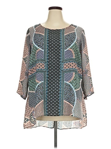 Rose + Olive 3/4 Sleeve Blouse (view 1)