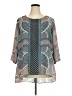 Rose + Olive 100% Polyester Gray 3/4 Sleeve Blouse Size 2X - photo 1