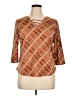 EMALINE Argyle Brown 3/4 Sleeve Blouse Size XL Petite - photo 1