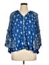 Cato 100% Rayon Floral Blue 3/4 Sleeve Blouse Size XL - photo 1