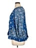 Cato 100% Rayon Floral Blue 3/4 Sleeve Blouse Size XL - photo 5