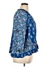 Cato 100% Rayon Floral Blue 3/4 Sleeve Blouse Size XL - photo 4