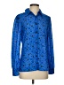 Assorted Brands 100% Polyester Print Blue Long Sleeve Blouse Size S - photo 1