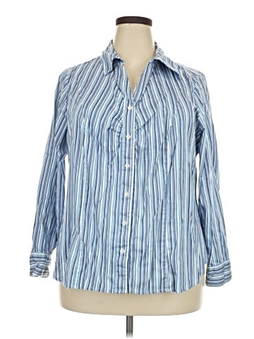 Lane Bryant Outlet Long Sleeve Button-Down Shirt (view 1)