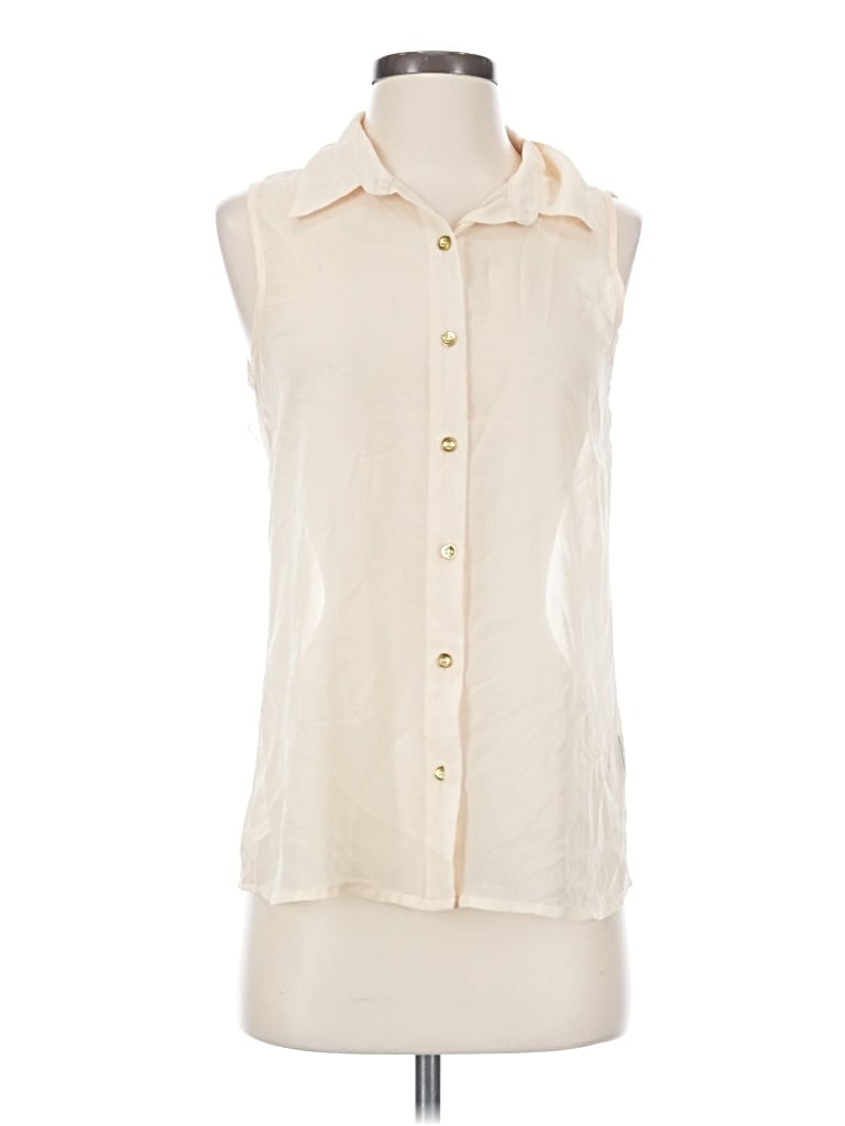 Pre-owned Mine Sleeveless Blouse In Ivory