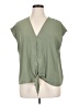 Express 100% Polyester Green Short Sleeve Blouse Size XL - photo 1