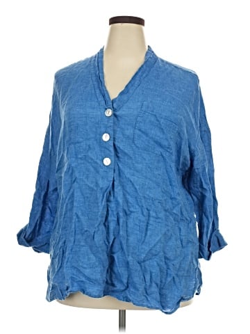 Purejill 3/4 Sleeve Button-Down Shirt (view 1)