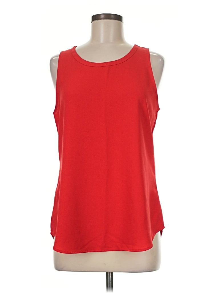 Pre-owned Van Heusen Sleeveless Top Red Scoop Neck Tops