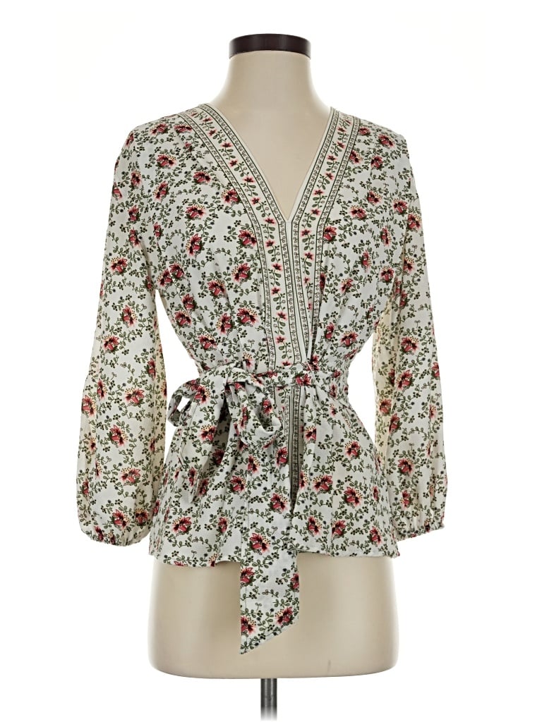 Pre-owned Max Studio 3/4 Sleeve Blouse In Green