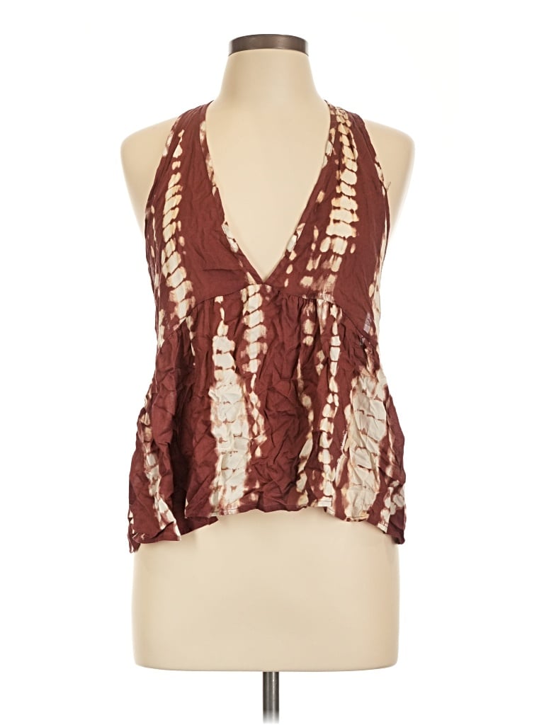 Pre-owned Willow & Root Tank Top Brown Halter Neckline Tops