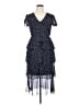 En Focus Studio Polka Dots Blue Casual Dress Size 14 - photo 1