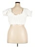 Unique Vintage White Short Sleeve Top Size 1XL - photo 2