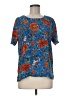 Rose + Olive 100% Polyester Blue Short Sleeve Blouse Size M - photo 1