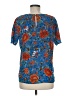 Rose + Olive 100% Polyester Blue Short Sleeve Blouse Size M - photo 2