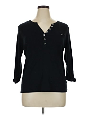 Karen Scott Long Sleeve Henley (view 1)