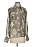 Willi Smith 100% Polyester Animal Print Silver Long Sleeve Blouse Size S - photo 1