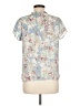 Rose + Olive 100% Polyester Floral Blue Short Sleeve Blouse Size M - photo 2