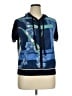 Unbranded 100% Silk Blue Short Sleeve Button-Down Shirt Size XL - photo 1