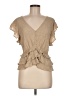 Express Tan Short Sleeve Blouse Size M - photo 1