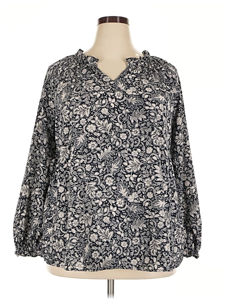 Pre-owned Isabel 3/4 Sleeve Blouse In Gray