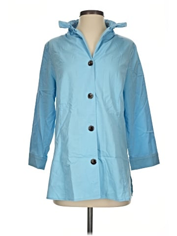 MING WANG 3/4 Sleeve Button-Down Shirt (view 1)