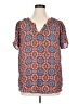 DR2 100% Polyester Orange Short Sleeve Blouse Size XL - photo 1
