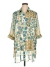 Rose + Olive 100% Polyester Animal Print Teal Short Sleeve Blouse Size 1X - photo 1
