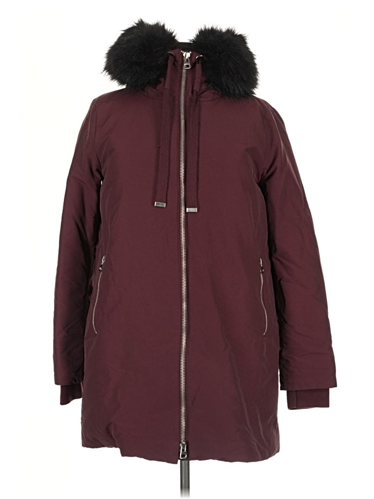 Pre-owned Zara Coat In Burgundy
