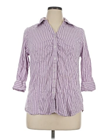Lane Bryant Outlet 3/4 Sleeve Button-Down Shirt (view 1)