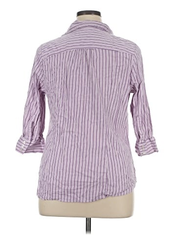Lane Bryant Outlet 3/4 Sleeve Button-Down Shirt (view 2)