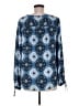 Ann Taylor LOFT 100% Polyester Blue Long Sleeve Blouse Size M - photo 2