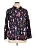 Talbots Print Blue Long Sleeve Button-Down Shirt Size XL - photo 1