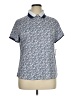 IZOD Print Blue Short Sleeve Blouse Size XL - photo 1