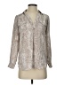 Ann Taylor 100% Polyester Tan Silver Long Sleeve Polo Size XS (petite) - photo 1