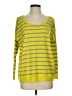 Moda International 100% Cotton Stripes Yellow Pullover Sweater Size S - photo 1