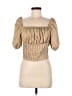Missguided 100% Polyester Tan Short Sleeve Top Size 8 - photo 1