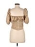 Missguided 100% Polyester Tan Short Sleeve Top Size 8 - photo 2